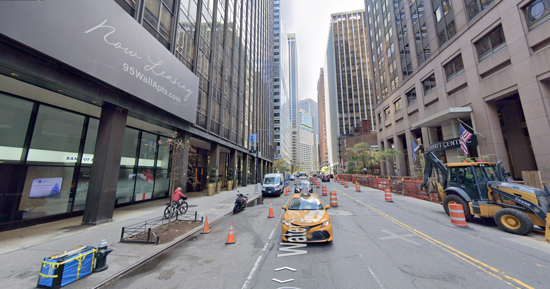 Street view of 99 Wall Street in New York's Financial District